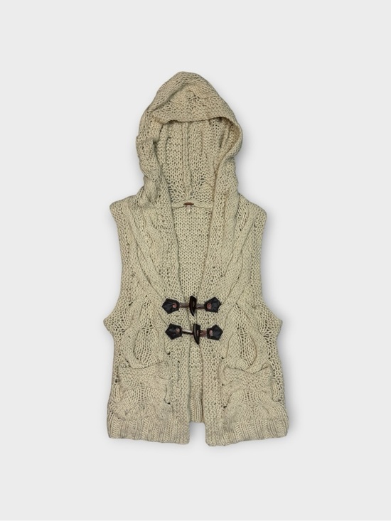 Free People Sweaters - Free People Cable Knit Hooded Vest
